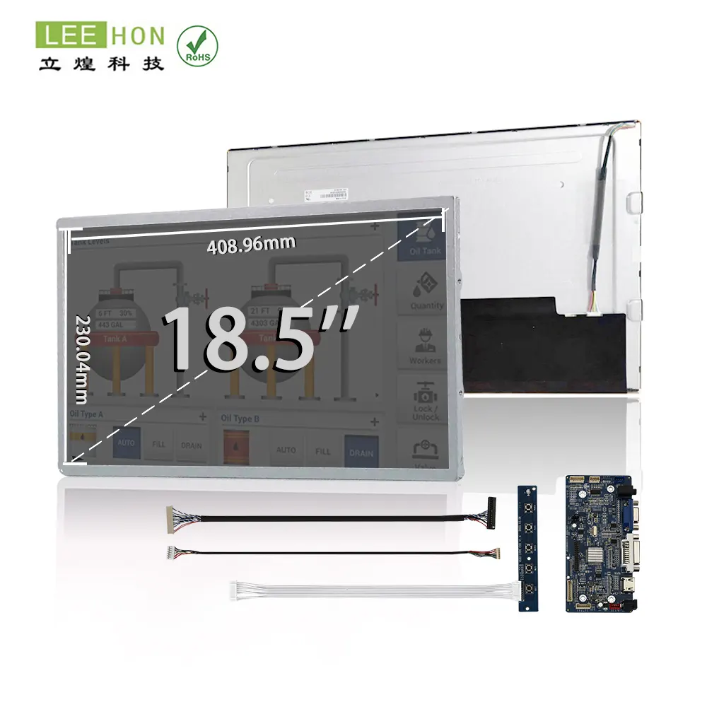 Cấp công nghiệp 18.5 inch boe GV185FHM-N10 FHD TFT IPS LCD màn hình hiển thị 350nits LCD module 30pins LVDS 1080p LCD Bảng điều chỉnh