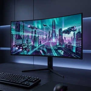 <span class=keywords><strong>Monitor</strong></span> curvo <span class=keywords><strong>OLED</strong></span> para juegos de 45 pulgadas 21:9 WQHD 3440 x 1440 240Hz Pantalla de computadora para Esports, carreras y creación - Product Image 3
