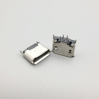 Connecteur USB femelle vertical SMT miniature blanc de type B à 4 broches plaqué nickel, borne V8 pour téléphone Android