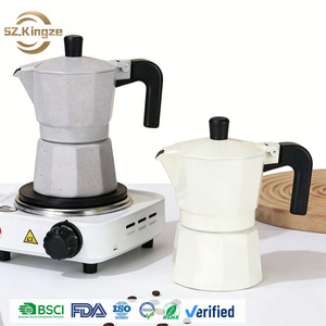 Cafetière à expresso portable Kingze, style italien classique, 2 tasses, en aluminium écologique, type <span class=keywords><strong>Moka</strong></span> - Product Image 1