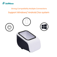 Escáner de Códigos de Barras Bluetooth y USB 1D 2D QR, Omnidireccional, Versátil, Manos Libres, para Pagos en Punto de Venta