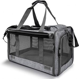 Échantillon Gratuit : Sac de Transport pour Chat, Sac de Transport pour Petit Chien avec 4 Fenêtres en Maille, Sac de Voyage pour Chat avec 4 Poches de Rangement, Sac de Transport pour Animaux Approuvé par les Compagnies Aériennes - Product Image 3
