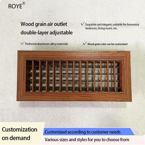 <span class=keywords><strong>Grille</strong></span> de sortie d'air conditionné en <span class=keywords><strong>bois</strong></span> à évent prolongé personnalisée persienne carrée pour ligne de garde-robe en acier avec finition grain de <span class=keywords><strong>bois</strong></span> - Product Image 4