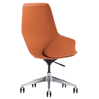 Chaise de bureau en cuir artificiel souple à haute densité à dossier moyen pour coiffeuse d'hôtel