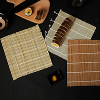 Tapis à sushi rectangulaire grand format en bambou écologique, fait main au Japon, en Corée et en Chine, pour la maison et les restaurants