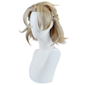 วิกผมคอสเพลย์อัลเบโด้จากเกม Genshin Impact สำหรับผู้ชาย ความยาว 35 ซม. ผลิตจากเส้นใยสังเคราะห์สีฟลักซ์ ทนความร้อน รุ่นใหม่ล่าสุด - Product Image 3