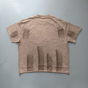 T-shirt personnalisé de lavage de boue pour l'été Manchette en détresse Bord brut Tee Streetwear Hip Hop Not Overlock - Product Image 3