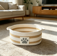 Panier de rangement ovale en corde de coton écologique moderne de haute qualité, multi-usages, avec poignée, panier cadeau pour usage domestique