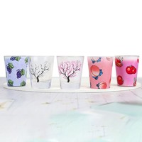 Vente en gros de fleurs aux couleurs changeantes Japon Japonais Coréen Fleurs magiques Sakura Tree Design Soju Tasse en verre