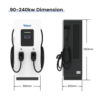 Stasiun Pengisian Daya Cepat DC Level 3 Teison 120KW dengan Dua/Tiga Gun untuk Mobil Listrik dengan Chademo CCS1/2 untuk Umum