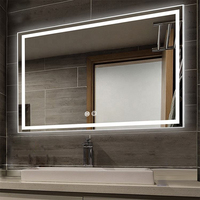 Miroirs de Salle de Bain Modernes Intelligents Fixés au Mur avec Interrupteur Tactile, Miroir de Coiffeuse Rectangulaire LED pour Hôtel