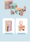 Maison de poupée en bois COMMIKI Villa Jouet de jeu d'imitation pour enfants Maison de poupée princesse européenne avec meubles de cuisine Cadeau pour filles