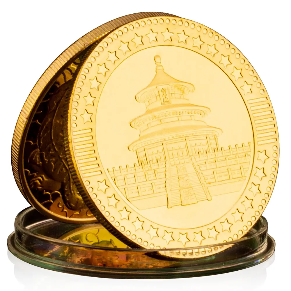 中国幸运硬币中国龙虎装饰品镀金纪念品纪念币室装饰| Alibaba.com