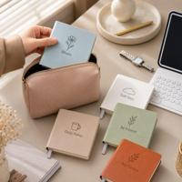 Carnet de notes personnalisé en cuir PU, carnet de voyage carré, agenda quotidien minimaliste
