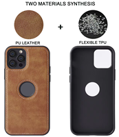 Prix d'usine, best-seller, nouvelle conception de coque de téléphone avec trou pour logo, coques en cuir PU pour iPhone 14 15 16 Pro Max Mini Plus