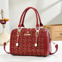 Sac à main léger de haute qualité pour femmes, nouveau modèle à la mode, motif géométrique, sac bandoulière Boston, deux sangles, fermeture éclair