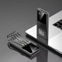 Batterie de secours Offre Spéciale Mini Portable intégré dans quatre câbles chargeur 20000mAh double ports USB batterie externe avec écran LCD intelligent