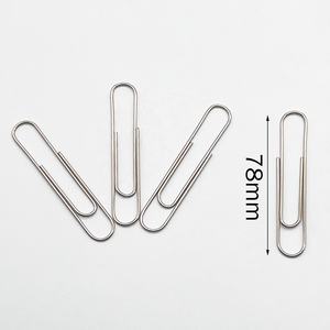 맞춤 디자인 100개 78mm 대형 금속 종이 클립 학교 문구 세트 사무실 바인딩용 강력하고 내구성 있음 - Product Image 3