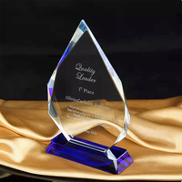 Plaque de récompense, trophée en forme de bouclier, en verre en forme de flamme, base en cristal K9, personnalisable, nouvelle collection, médailles transparentes, coffret cadeau, plaques.