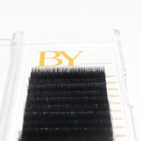 Extensions de cils en cachemire noir mat 0.03, volume, en éventail préfabriqué, plateaux personnalisés, vente en gros