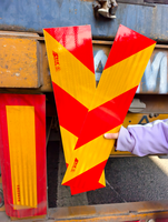 Autocollants réfléchissants pour hayon de camion, autocollants adhésifs rouges, blancs, jaunes, rayures diagonales, logo d'avertissement, rectangle, triangle, hexagone