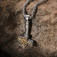 Collier Pendentif Marteau de Thor en Acier Inoxydable pour Hommes, Bijoux Viking Nordiques, Mythologie Nordique, Bijoux Historiques, Prêt à Expédier