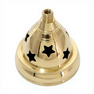 Brass Diya <b>Oil</b> <b>Lamp</b> with Dome Lid Star Cutout Design Traditional Deepak Pair for Home Temple Tabletop Decor Festival Lighting - Product Image 3