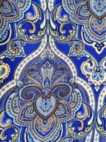 Tissus 100% polyester bleu style paisley, imprimés aux pigments, en microfibre pour la décoration intérieure