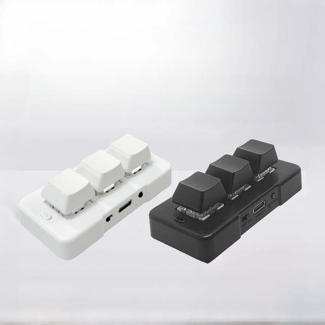 Mini Plastic 3 Key Keypad Mechanical Gaming Keyboard USB/2.4G/ RGB Backlit Green Switch Programmable Macro One Handed