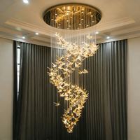 Lustre moderne de luxe, luminaire suspendu pour escalier en spirale, décoration artistique créative pour villa, salon, hall d'hôtel