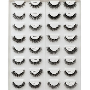 Cils personnalisés avec logo, série P <span class=keywords><strong>PY</strong></span>, courbure 15 mm, cils faux volumineux, cils courts et moelleux, cils synthétiques en bande complète - Product Image 5