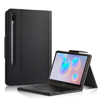 Casing Penutup Tablet Kulit Sandaran dengan Keyboard Touch Bar Nirkabel Yang Dapat Dilepas untuk Samsung Galaxy Tab S6 10.5 T860 865