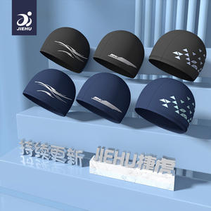 Gorro de Natación de Poliéster Jiehu, Color Sólido, Elástico, Unisex, para Adultos, Hombres y Mujeres - Product Image 4