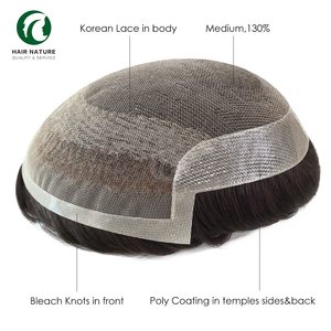 Parrucchino Dura Octagon in pizzo francese per uomo, parrucche traspiranti in capelli umani, sistemi di capelli durevoli per calvizie - Product Image 2
