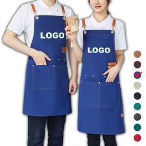 Delantales con Logotipo Personalizado de Fábrica, Delantal Negro Unisex Ajustable para Técnicos de Uñas, Barberos, Cocina, Camareros, Restaurantes y Bares - Product Image 1