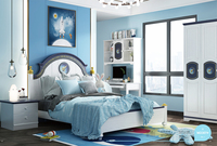 Lit moderne pour garçons et filles avec rangement, vente en gros, ensemble de meubles de chambre d'enfants avec armoire, lit en bois pour enfants