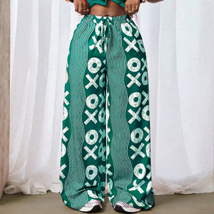 <span class=keywords><strong>Pantaloni</strong></span> Personalizzati con Stampa Africana Ankara per Donne, Gamba Larga, Abbigliamento Femminile - Product Image 4