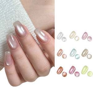 ยาทาเล็บ7.5มล. ลายแมวเจลพอร์ซเลนสีขาว/ชมพู/น้ำเงินคริสตัลยาทาเล็บกึ่งถาวรกลิตเตอร์แม่เหล็กเจล UV/LED เจลทาเล็บ - Product Image 1