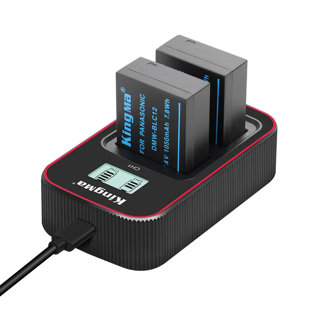 Batterie DMW-BLC12 rechargeable KingMa et kit double chargeur LCD pour batterie d'appareil photo DMW BLC12