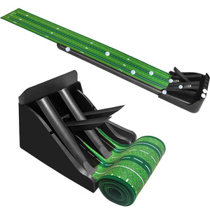 Tapis de putting de golf CRESTGOLF, nouvelle arrivée, avec planche d'équilibre, tapis de jeu de golf amélioré avec système de retour automatique de balle - Product Image 1