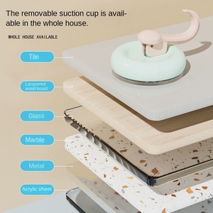 Snoepkleurige Keuken En Badkamer Aan De Muur Gemonteerde Haak Sterke Dragende Punch-Vrije Multifunctionele Plastic Zuignap - Product Image 3