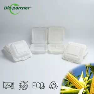 Fécule de maïs écologique avec logo OEM Récipient pour fast-food à emporter pour poulet frit Boîtes d'emballage alimentaire jetables