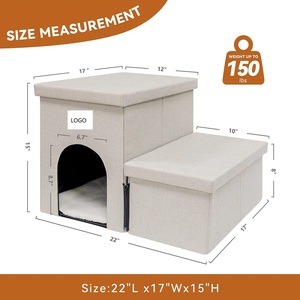 Escabeau pliable pour animaux de compagnie, pour petits chiens et chats, avec rangement pour lit et canapé, rampe portable avec espace de rangement, marches pour animaux de compagnie - Product Image 2
