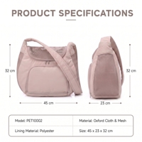 Sac de transport pour petits chiens, lapins et chats, 30L, imperméable, antivol, en tissu Oxford, respirant, avec grandes poches