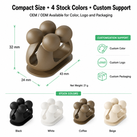 Crochet utilitaire auto-adhésif à quatre branches 100 % silicone, support multifonctionnel, organisateur de câbles, résistant à la chaleur, durable pour armoire