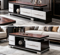 Ensemble meuble TV et table basse, style minimaliste de luxe léger, en MDF et verre trempé, pour salon, mobilier de maison