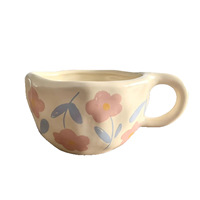 Ensemble tasse à thé et soucoupe en céramique sous glaçure, style INS, Noël, peint à la main, mignon, portable, Chine