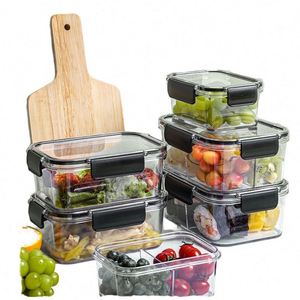 Boîte repas moderne en plastique PP transparent pour la cuisine, avec fermeture hermétique pour la conservation au réfrigérateur, pratique pour le stockage des aliments et des fruits - Product Image 2