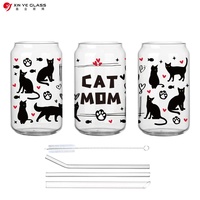 Mug à lait contemporain en verre cristallin transparent vierge pour sublimation, personnalisable avec logo, pour usage festif, Xinye