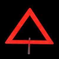Triangle de signalisation routière réfléchissant d'urgence pliable rouge haute visibilité robuste 41 cm